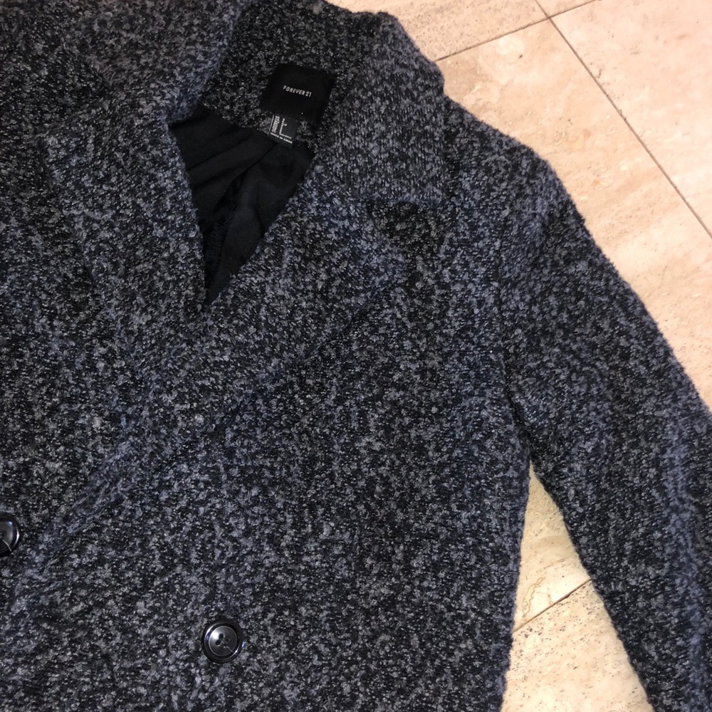 Chenille Structured Grey Coat Sz Small - Picture 4 of 8